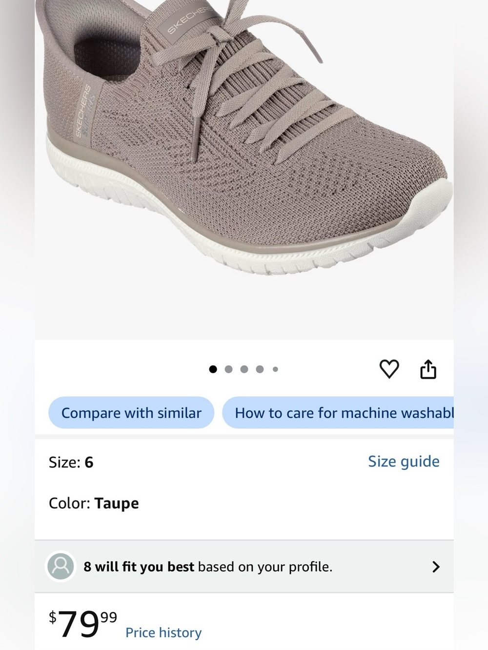 Skechers Swift Fit Virtue Slip-Ins Sneakers Taupe/Gray 9 EUC - Picture 10 of 10